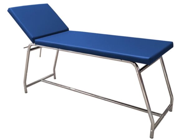 Lettino da Visita Cromato Portata 120 kg - Colori Blu e Beige