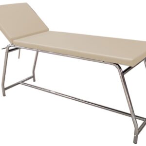 Lettino da Visita Cromato Portata 120 kg - Colori Blu e Beige - 2