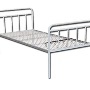 Letto Standard in Acciaio con Rete Rigida e Testiera - 1