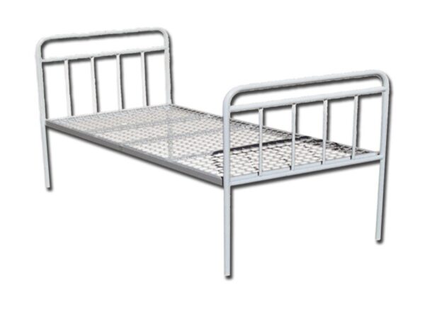 Letto Standard in Acciaio con Rete Rigida e Testiera