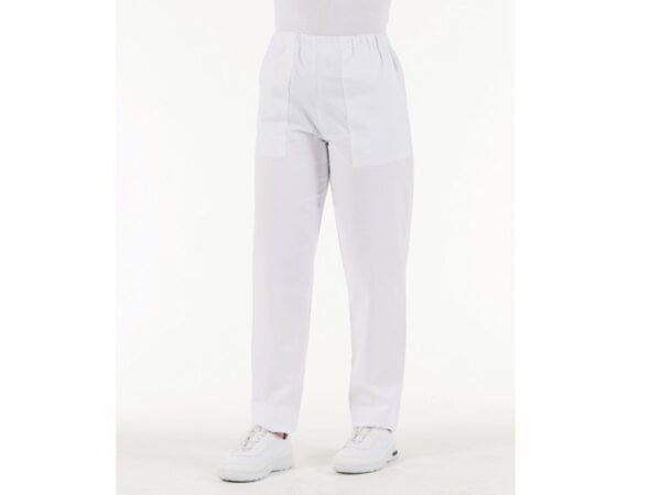 Pantaloni Sanitari Unisex 100% Cotone Bianchi - Taglie XS-XXL - 6 pezzi