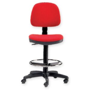 Sgabello Girevole con Schienale, Poggiapiedi, Finta Pelle Antifiamma - 3 Colori - 4