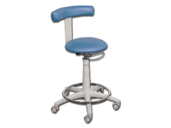 Sgabello Professionale Inox a Gas, Anello Poggiapiedi, Autofrenante - 6 Colori
