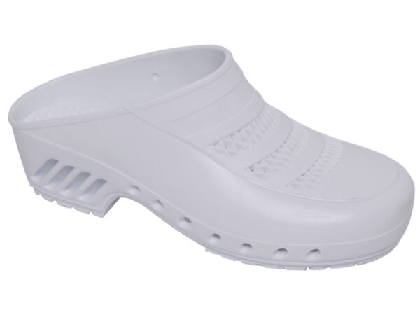 Zoccoli Sanitari Bianchi Tomaia Forata, Made in Italy - Taglie 34-48 - 8 paia
