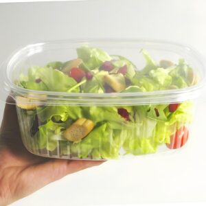 Vaschetta Gastronomia Ovale in Pet con Coperchio Incernierato 375 CC 50 Pezzi - 3