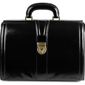 Borsa Medica Valigetta in Cuoio Fiore con Serratura, 34x18x22 cm - in 2 Colori - 1