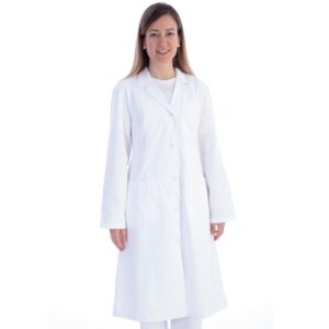Camice Bianco Donna Cotone/Poliestere 60/40 con 5 Bottoni - Taglie XS-XL - 8 pz - 2