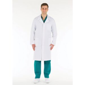 Camice da Medico Uomo Bianco in Cotone 100% con Bottoni - Taglie 44-58 - 5 pezzi - 2