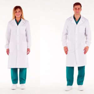 Camice Unisex Bianco in Cotone 100% con Bottoni Automatici - Taglie 40-58 - 5 pz - 1