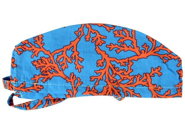 Cappellino Sanitario Fantasia Corallo con Laccetti - Taglie M-L - 15 pz