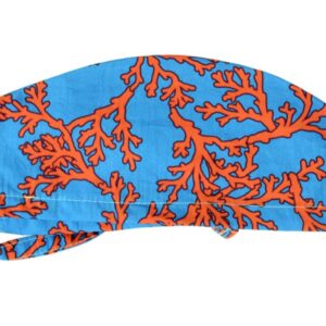 Cappellino Sanitario Fantasia Corallo con Laccetti - Taglie M-L - 15 pz - 3