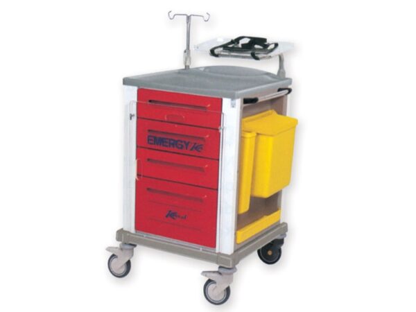 Carrello Emergenza in Acciaio Verniciato con Altezza Regolabile - 2 Dimensioni