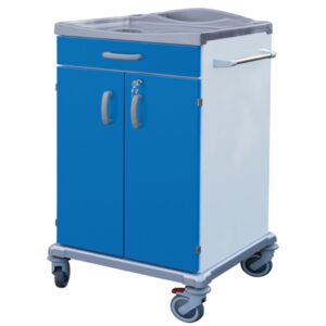 Carrello per Biancheria Pulita con 2 Ante e Cassetto - Misure Piccolo-Medio - 2