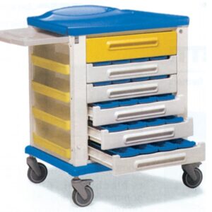 Carrello per Farmacia con Divisori a 3 Scomparti - 15/20/30 Scomparti - 3