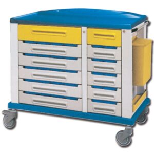 Carrello per Farmacia con Divisori a 3 Scomparti - 15/20/30 Scomparti - 4