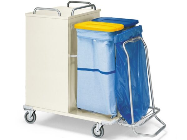 Carrello per Lavanderia Chiuso per Biancheria - 2 Finiture