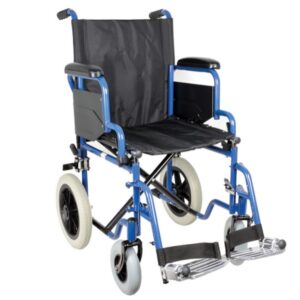Carrozzina Essex in Acciaio con Tessuto Nero - Larghezze 43-51 cm - 1
