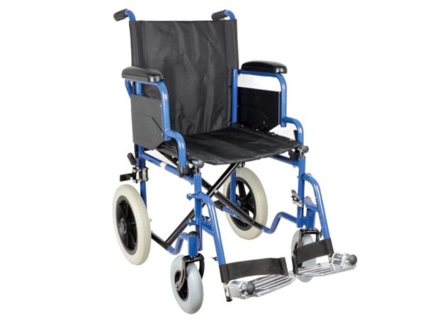 Carrozzina Essex in Acciaio con Tessuto Nero - Larghezze 43-51 cm