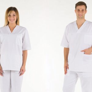 Casacca Medica Unisex in Cotone 100% Bianca - Taglie XS-XXL - 6 pezzi - 2