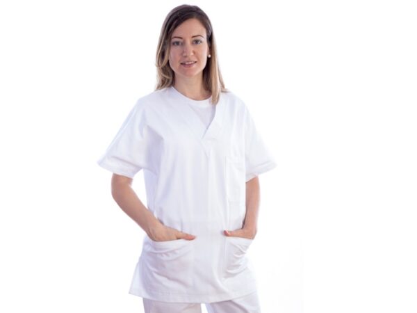 Casacca Medica Unisex in Cotone/Poliestere Bianca - Taglie XS-XXXL - 12 pezzi