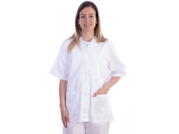 Casacca Sanitaria Donna con Bottoni Automatici Bianca - Tg. XS-XXL - 10 pz