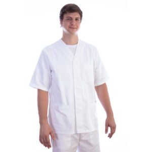 Casacca Sanitaria Unisex con Bottoni Automatici Bianca - Tg. XS-XXL - 10 pz - 1