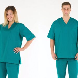 Casacca Sanitaria Unisex in Cotone 100% Verde - Taglie XS-XXL - 5 pezzi - 5