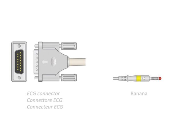 Cavo Paziente ECG 10 Derivazioni 2,2 m - Compatibile Bionet, Spengler - 2 pezzi