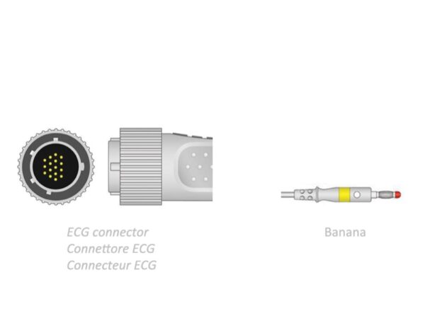Cavo Paziente ECG 10 Derivazioni 2,2 m Compatibile Cardioline - 2 Pezzi