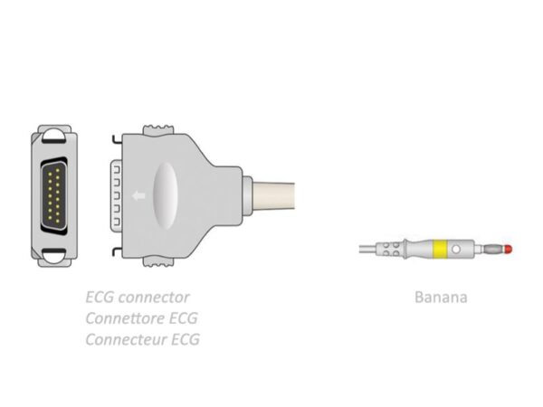 Cavo Paziente ECG 10 Derivazioni 2,2 m Compatibile Fukuda Denshi - 2 pezzi