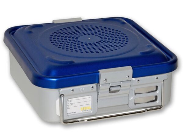 Container Sterilizzazione Filtro 285x280 mm Blu Forato - H 100-200 mm