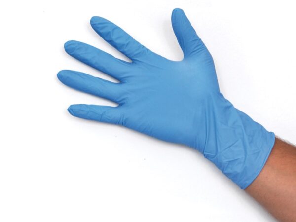 Guanti Monouso in Nitrile Lunghi 300 mm Blu Senza Polvere - Taglie S-L - 1500 pz