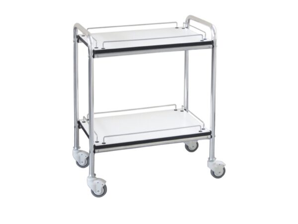 Carrello Medicazione in Alluminio, 2 Ripiani Bilaminato - Piccolo/Medio