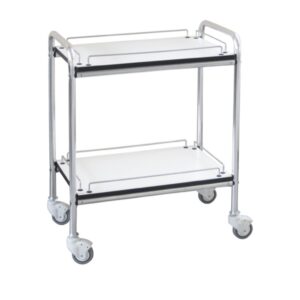 Carrello Medicazione in Alluminio, 2 Ripiani Bilaminato - Piccolo/Medio - 2