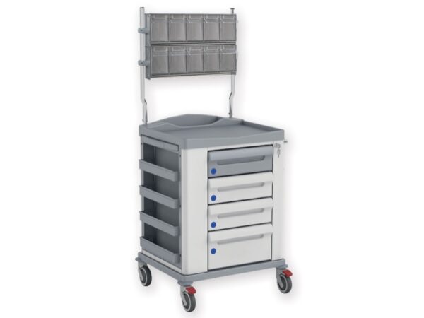 Carrello Medicazione KS con 10 Cassettini Inclinabili - Small/Standard