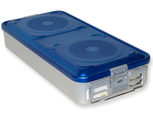 Container Sterilizzazione 4 Filtri 580x280 mm Blu Forato - H 100-200 mm