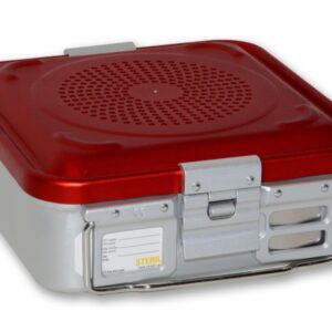Container Sterilizzazione Filtro 285x280 mm Rosso Non Forato - H 100-150 mm - 1