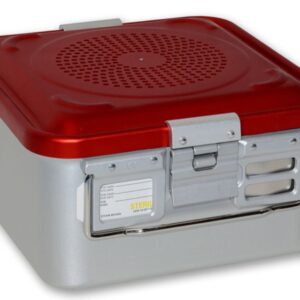 Container Sterilizzazione Filtro 285x280 mm Rosso Non Forato - H 100-150 mm - 3