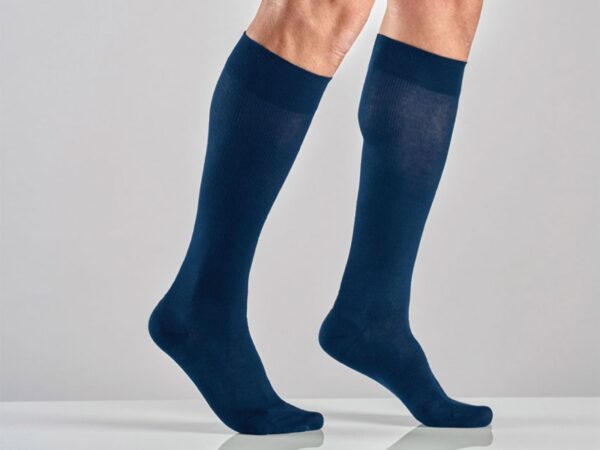 Gambaletto Cotone Unisex Compr. Graduata Media Blu - Taglie S-XXL - 10 paia
