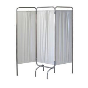 Paravento Ospedaliero a 3 Ante in Alluminio con Tende Lavabili 150x170 cm - 1