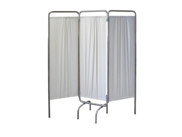 Paravento Ospedaliero a 3 Ante in Alluminio con Tende Lavabili 150x170 cm