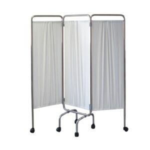 Paravento Ospedaliero a 3 Ante in Alluminio con Tende Lavabili 150x170 cm - 2
