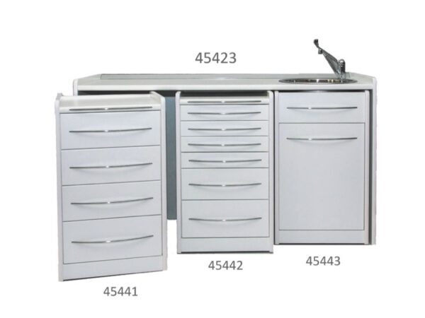 Piano di Lavoro per Ambulatorio Bianco 156 cm - 3 Configurazioni