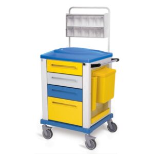 Carrello per Medicazione con Cassetti Dispenser e Vassoio Portastrumenti - 4