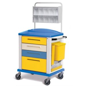 Carrello per Medicazione con Cassetti Dispenser e Vassoio Portastrumenti - 3