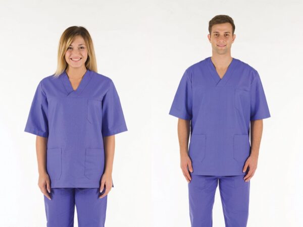 Casacca Unisex in Cotone 100% Indaco - Taglie XS-XXL - 5 pezzi