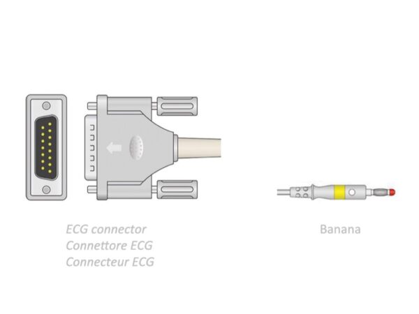 Cavo Paziente ECG 10 Derivazioni 2,2 m - Compatibile Camina, Colson, ST - 2 pz