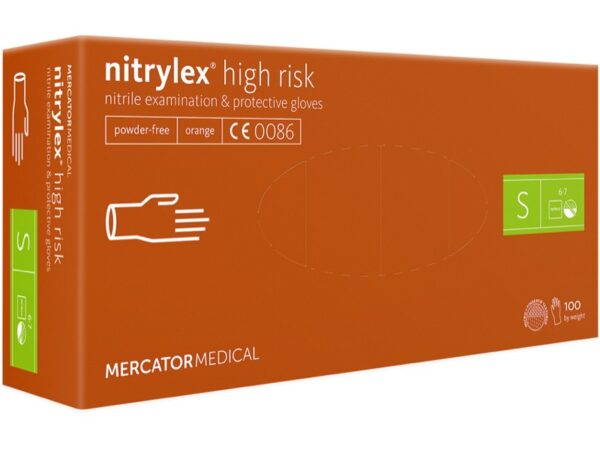 Guanti in Nitrile Nitrylex Orange High Risk senza Polvere - Taglie S-XL - 800 pz