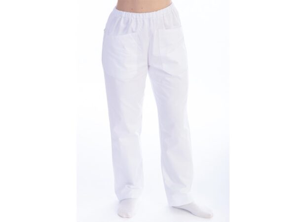 Pantaloni Sanitari Unisex Cotone/Poliestere Bianchi - Taglie XS-XXXL - 12 pz