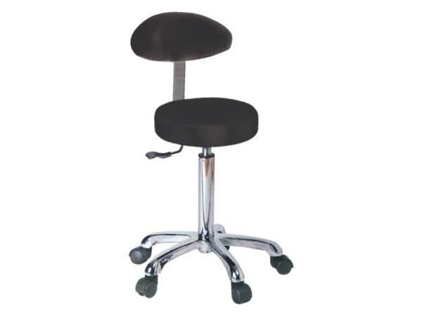 Sgabello con Schienale Finta Pelle diam. 34 cm, h 55-75 cm - in 5 Colori - 2 pz
